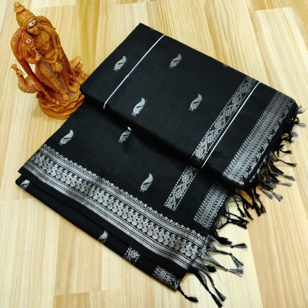 Picture of Black with Silver Kalyani Cotton Saree