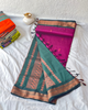 Picture of Dark Pink with Green Kalyani Cotton Saree